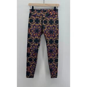 Pure + Good Anthropologie Floral‎ Eclipse Leggings in Black Motif